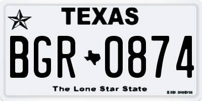 TX license plate BGR0874