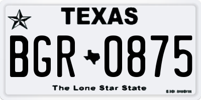 TX license plate BGR0875