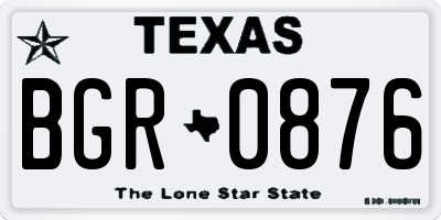 TX license plate BGR0876