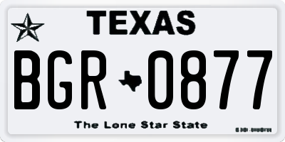TX license plate BGR0877
