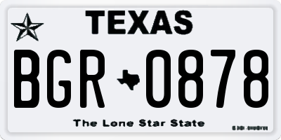 TX license plate BGR0878