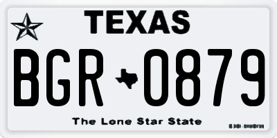 TX license plate BGR0879