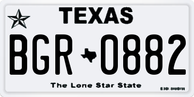 TX license plate BGR0882