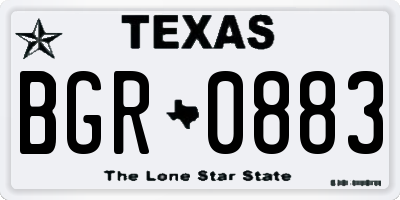 TX license plate BGR0883