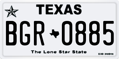 TX license plate BGR0885