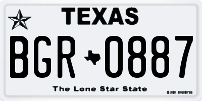 TX license plate BGR0887