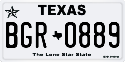 TX license plate BGR0889