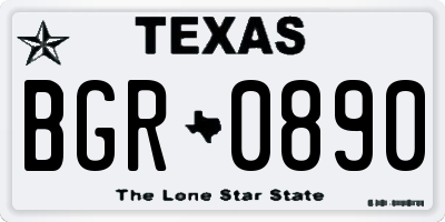 TX license plate BGR0890
