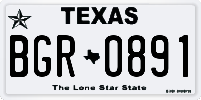 TX license plate BGR0891