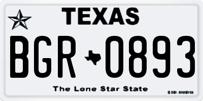 TX license plate BGR0893