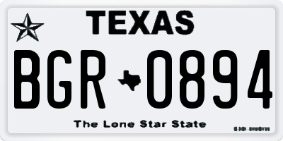 TX license plate BGR0894
