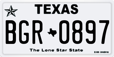 TX license plate BGR0897