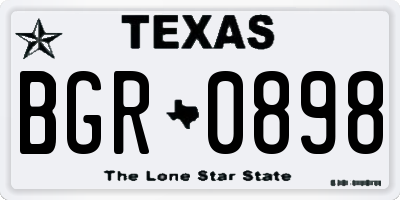 TX license plate BGR0898