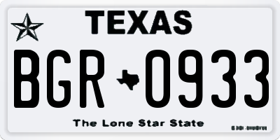 TX license plate BGR0933