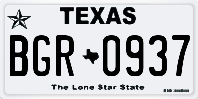 TX license plate BGR0937