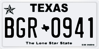 TX license plate BGR0941