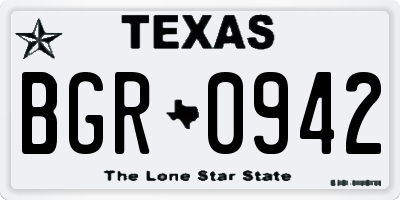 TX license plate BGR0942