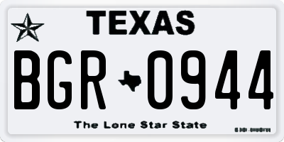 TX license plate BGR0944