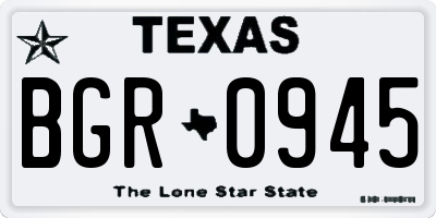 TX license plate BGR0945