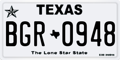 TX license plate BGR0948
