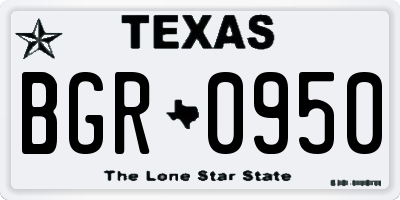 TX license plate BGR0950