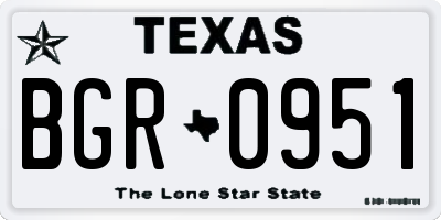 TX license plate BGR0951