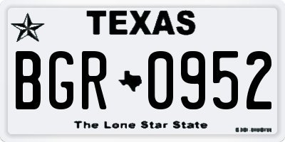 TX license plate BGR0952