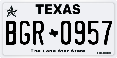 TX license plate BGR0957