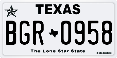 TX license plate BGR0958