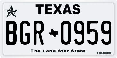 TX license plate BGR0959