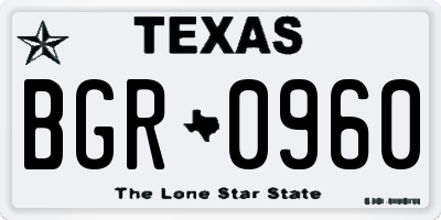 TX license plate BGR0960