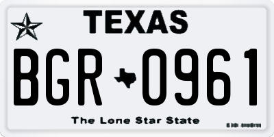 TX license plate BGR0961