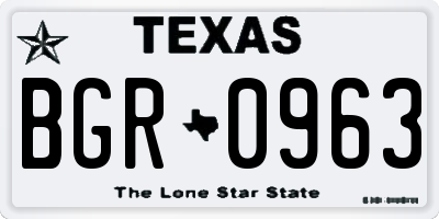 TX license plate BGR0963