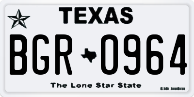 TX license plate BGR0964
