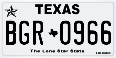 TX license plate BGR0966