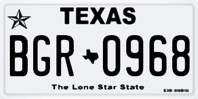 TX license plate BGR0968