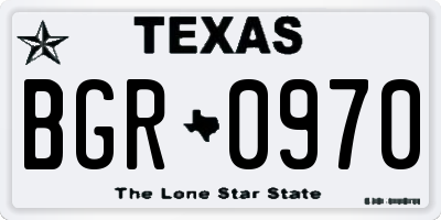 TX license plate BGR0970