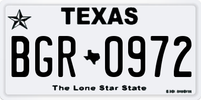 TX license plate BGR0972
