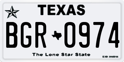 TX license plate BGR0974