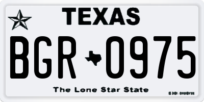 TX license plate BGR0975