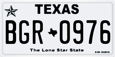 TX license plate BGR0976