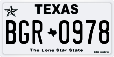 TX license plate BGR0978