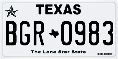 TX license plate BGR0983