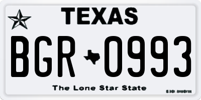 TX license plate BGR0993