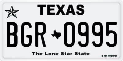 TX license plate BGR0995