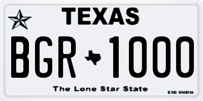 TX license plate BGR1000