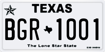 TX license plate BGR1001