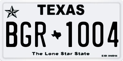 TX license plate BGR1004