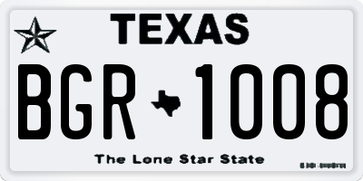 TX license plate BGR1008