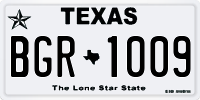 TX license plate BGR1009
